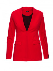 B102 Cotton-blend open blazer - red