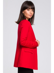 B102 Cotton-blend open blazer - red