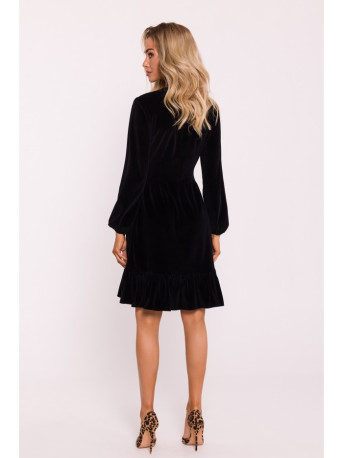 M826 Velvet V-neck dress - black