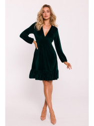 M826 Velvet V-neck dress - green