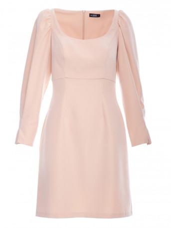 M836 Square neckline mini dress - beige