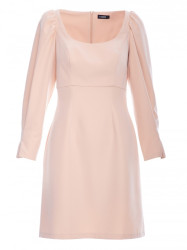 M836 Square neckline mini dress - beige