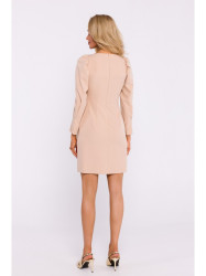 M836 Square neckline mini dress - beige