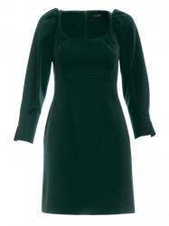 M836 Square neckline mini dress - bottle green