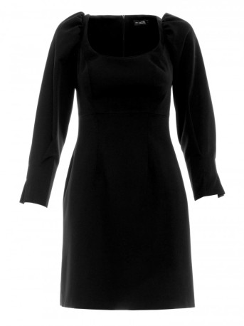 M836 Square neckline mini dress - black