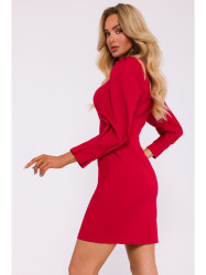 M836 Square neckline mini dress - red