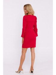 M836 Square neckline mini dress - red