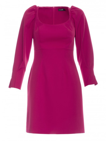 M836 Square neckline mini dress - ruby