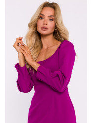 M836 Square neckline mini dress - ruby