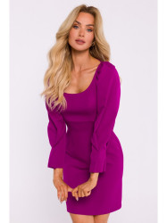 M836 Square neckline mini dress - ruby