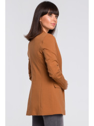 B102 Cotton-blend open blazer - caramel
