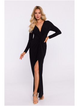 M840 Maxi dress with a knot - black