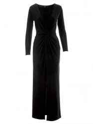 M840 Maxi dress with a knot - black