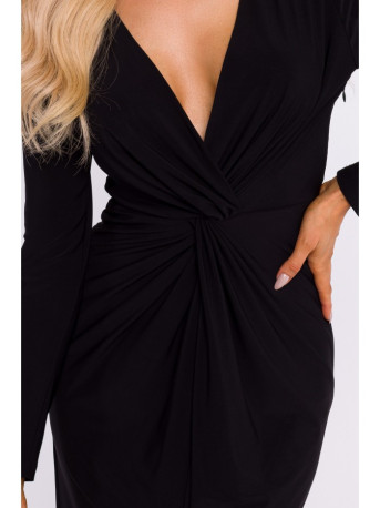 M840 Maxi dress with a knot - black