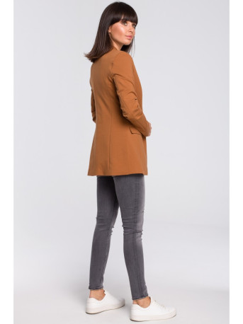 B102 Cotton-blend open blazer - caramel