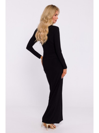 M840 Maxi dress with a knot - black