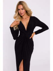 M840 Maxi dress with a knot - black