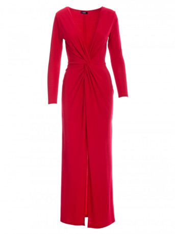 M840 Maxi dress with a knot - red