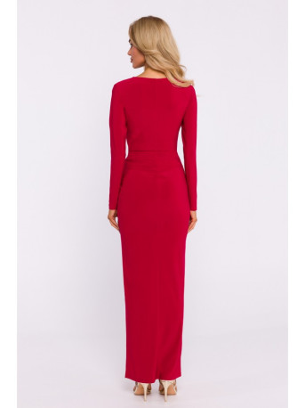 M840 Maxi dress with a knot - red