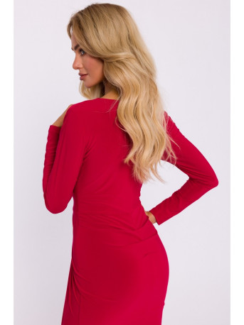 M840 Maxi dress with a knot - red