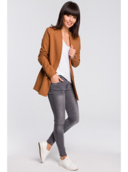 B102 Cotton-blend open blazer - caramel