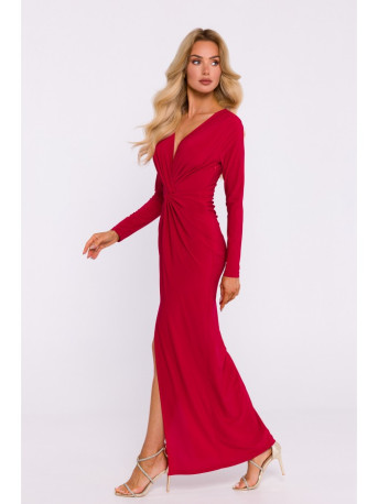 M840 Maxi dress with a knot - red