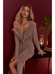 M840 Maxi dress with a knot - beige