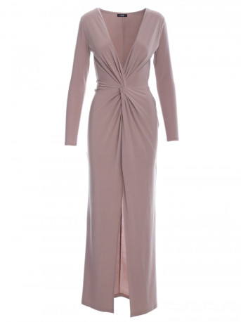 M840 Maxi dress with a knot - beige
