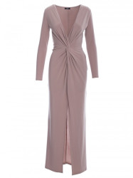 M840 Maxi dress with a knot - beige