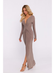 M840 Maxi dress with a knot - beige