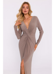 M840 Maxi dress with a knot - beige