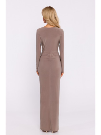 M840 Maxi dress with a knot - beige