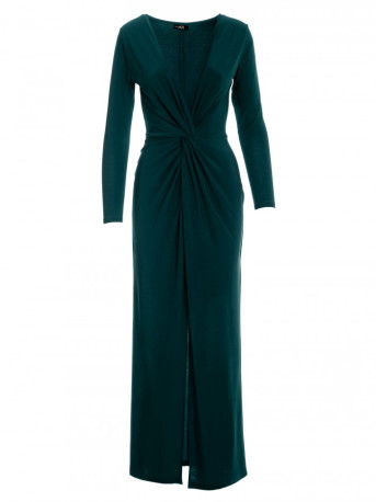 M840 Maxi dress with a knot - bottle green