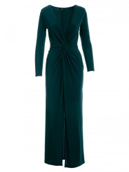M840 Maxi dress with a knot - bottle green