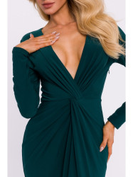 M840 Maxi dress with a knot - bottle green