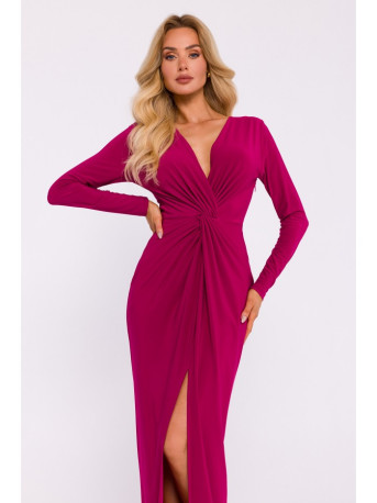 M840 Maxi dress with a knot - ruby