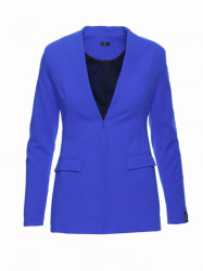 B102 Cotton-blend open blazer - royal blue
