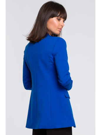 B102 Cotton-blend open blazer - royal blue