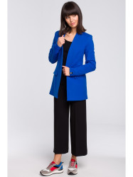 B102 Cotton-blend open blazer - royal blue