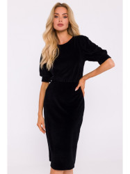 M827 Velvet sheath dress - black