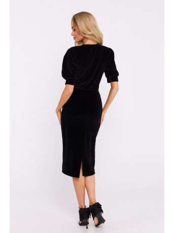 M827 Velvet sheath dress - black