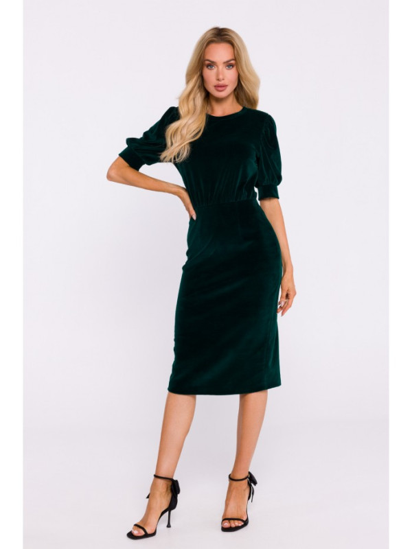 M827 Velvet sheath dress - green