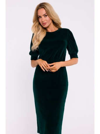 M827 Velvet sheath dress - green
