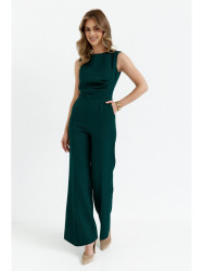 S115 Wide leg jumpsuit - bottle green