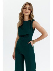 S115 Wide leg jumpsuit - bottle green