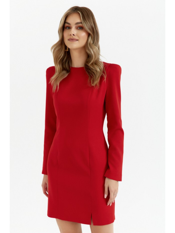 M755 Dress with modeling stitching - red