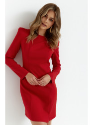 M755 Dress with modeling stitching - red