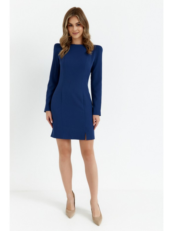 M755 Dress with modeling stitching - navy blue