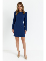 M755 Dress with modeling stitching - navy blue