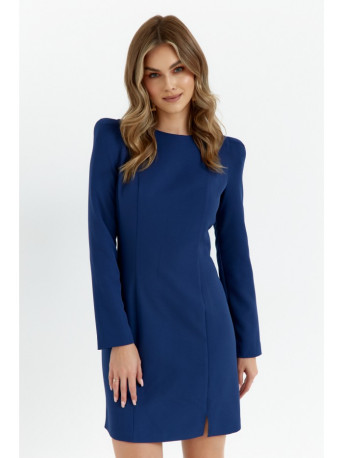 M755 Dress with modeling stitching - navy blue